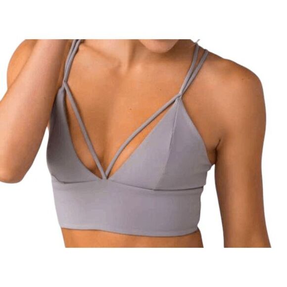 LULULEMON ATHLETICA Pushing The Limits Bra In Dark Chrome Size 4 - Picture 2 of 4